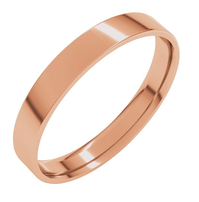 14K Yellow Or White Or Rose Gold Or Sterling Silver Or Platinum Ultra-Lightweight Comfort-Fit Flat Band
