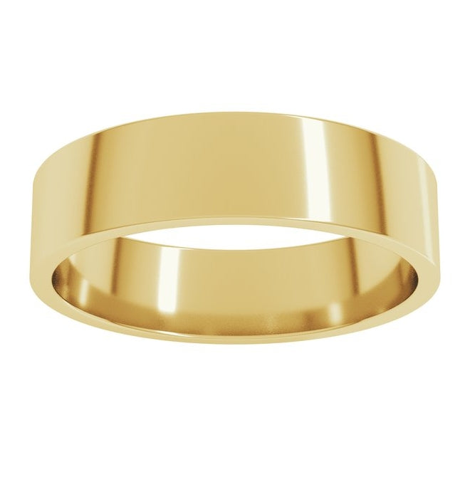 14K Yellow Or White Gold Or Sterling Silver Lightweight Flat Band