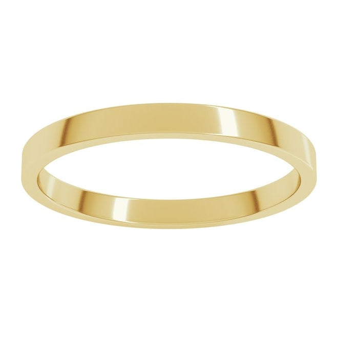 14K Yellow Or White Gold Or Sterling Silver Lightweight Flat Band