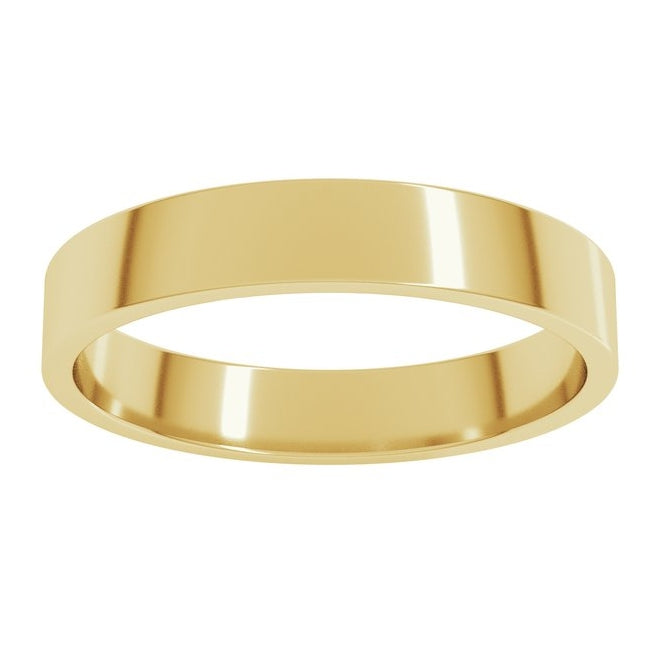 14K Yellow Or White Gold Or Sterling Silver Lightweight Flat Band
