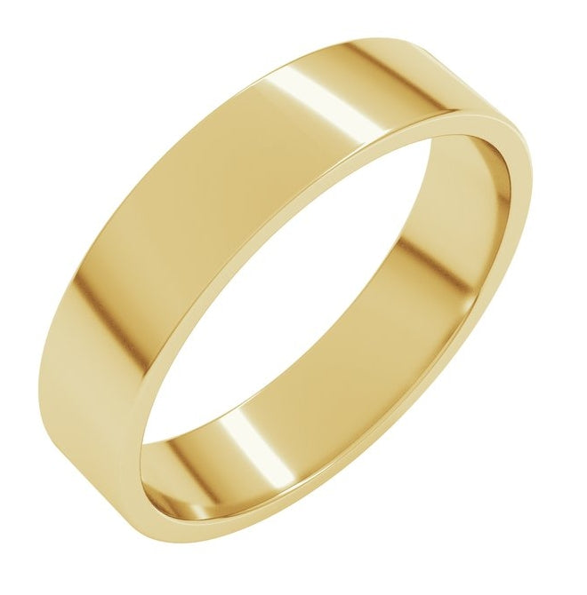 14K Yellow Or White Gold Or Sterling Silver Lightweight Flat Band