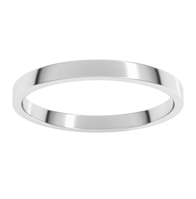 14K Yellow Or White Gold Or Sterling Silver Lightweight Flat Band