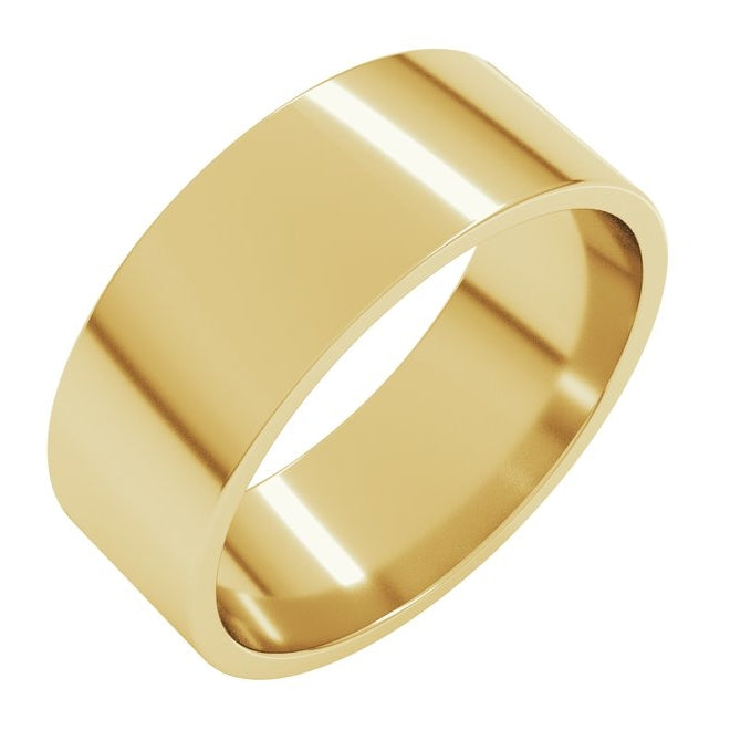 14K Yellow Or White Gold Or Sterling Silver Lightweight Flat Band