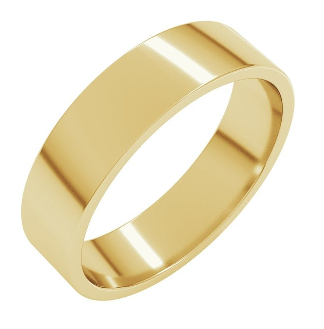 14K Yellow Or White Gold Or Sterling Silver Lightweight Flat Band