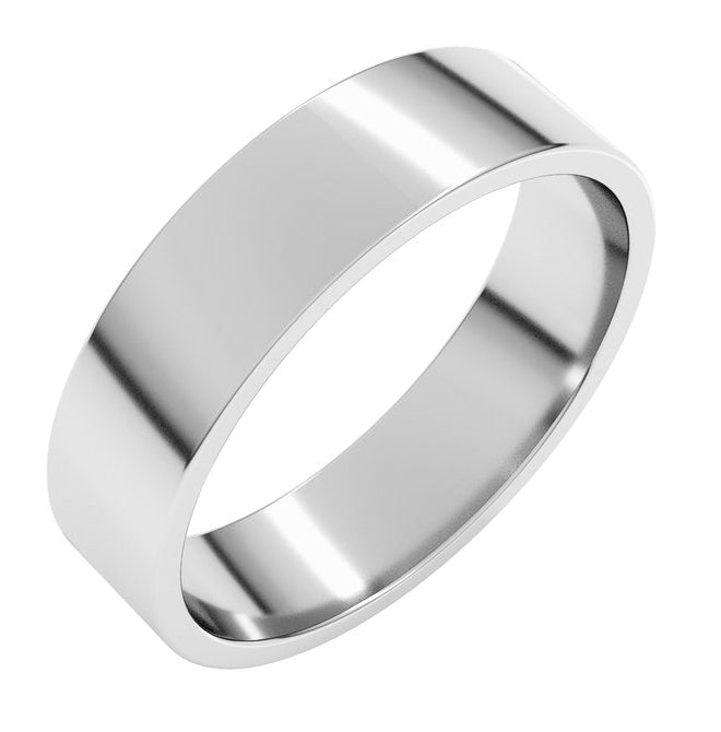 14K Yellow Or White Gold Or Sterling Silver Lightweight Flat Band