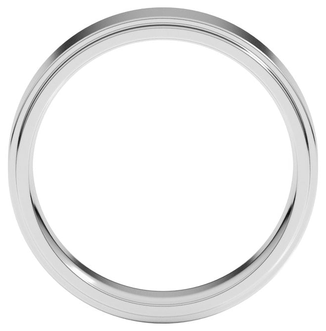 14K Yellow Gold Or Sterling Silver 6 mm Flat Stepped-Edge Comfort Fit Flat Band