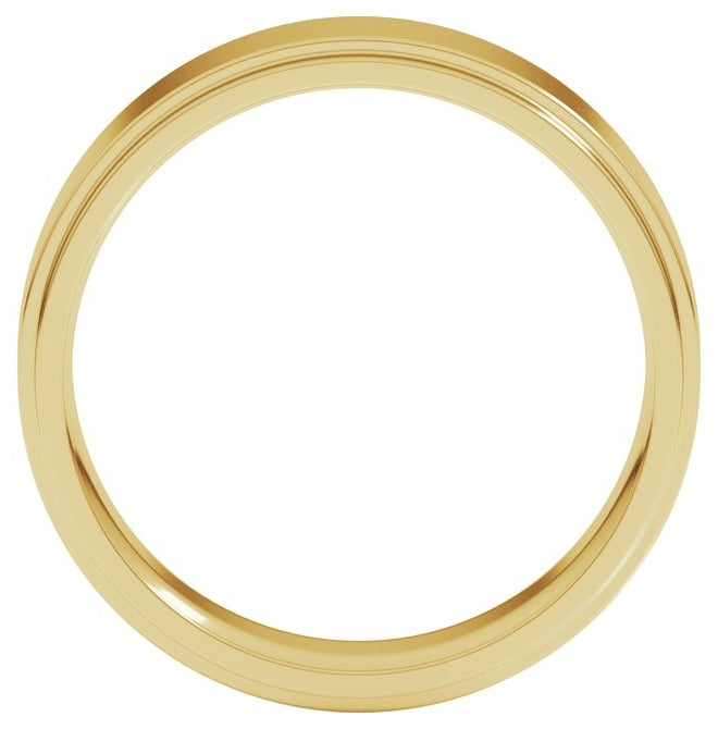 14K Yellow Gold Or Sterling Silver 6 mm Flat Stepped-Edge Comfort Fit Flat Band