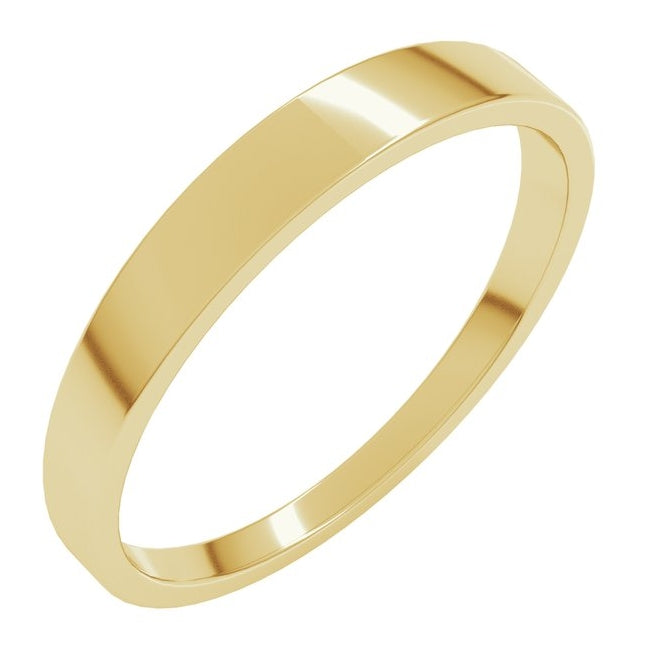 14K Yellow Or White Gold Lightweight Tapered Flat Band