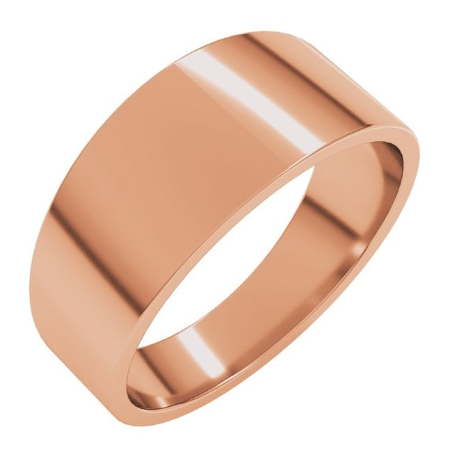 14K Yellow Or White Gold Lightweight Tapered Flat Band