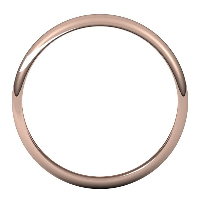 14K Yellow Or Rose Gold Half Round Band