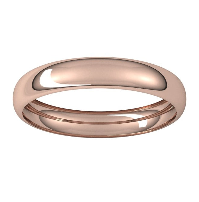 14K Yellow Or Rose Gold Half Round Band