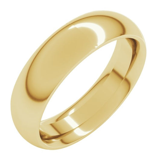 14K Yellow Or White Gold 5.5 mm Comfort-Fit Half Round Band