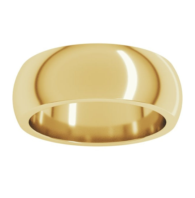 14K Yellow Or White Gold Heavyweight Half Round Band