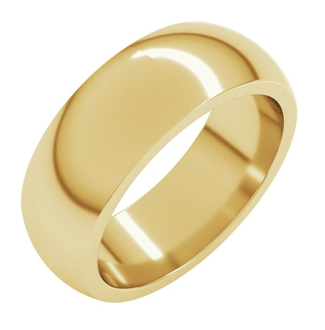 14K Yellow Or White Gold Heavyweight Half Round Band