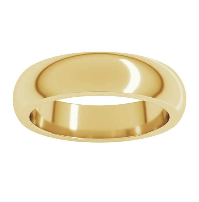 10K Yellow Or White Gold Heavyweight Half Round Band