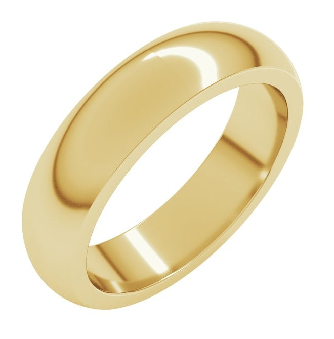 14K Yellow Or White Gold Heavyweight Half Round Band