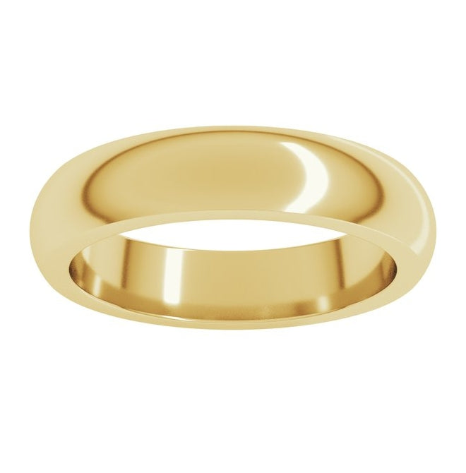 14K Yellow Or White Gold Heavyweight Half Round Band