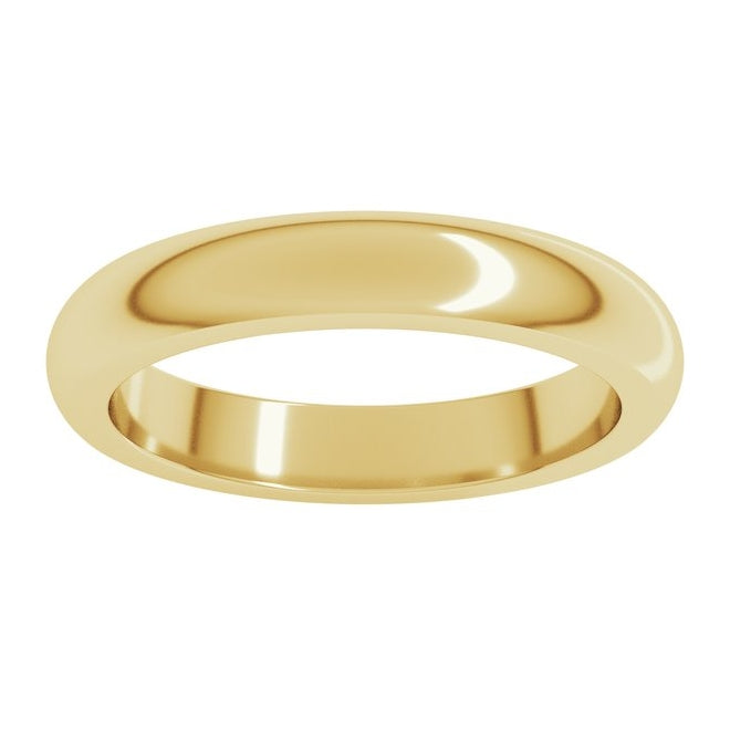 18K Yellow Or White Gold Heavyweight Half Round Band