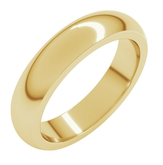 14K Yellow Or White Gold Heavyweight Half Round Band