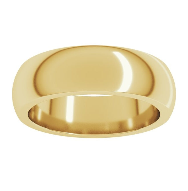 18K Yellow Or White Gold Heavyweight Half Round Band
