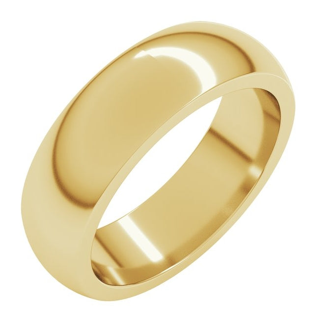 18K Yellow Or White Gold Heavyweight Half Round Band