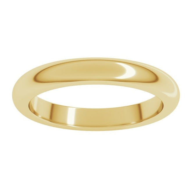 18K Yellow Or White Gold Heavyweight Half Round Band