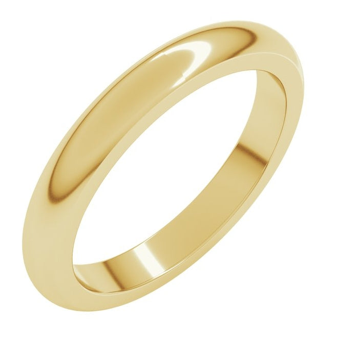 18K Yellow Or White Gold Heavyweight Half Round Band