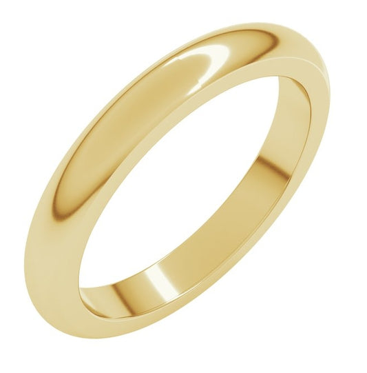 18K Yellow Or White Gold Heavyweight Half Round Band