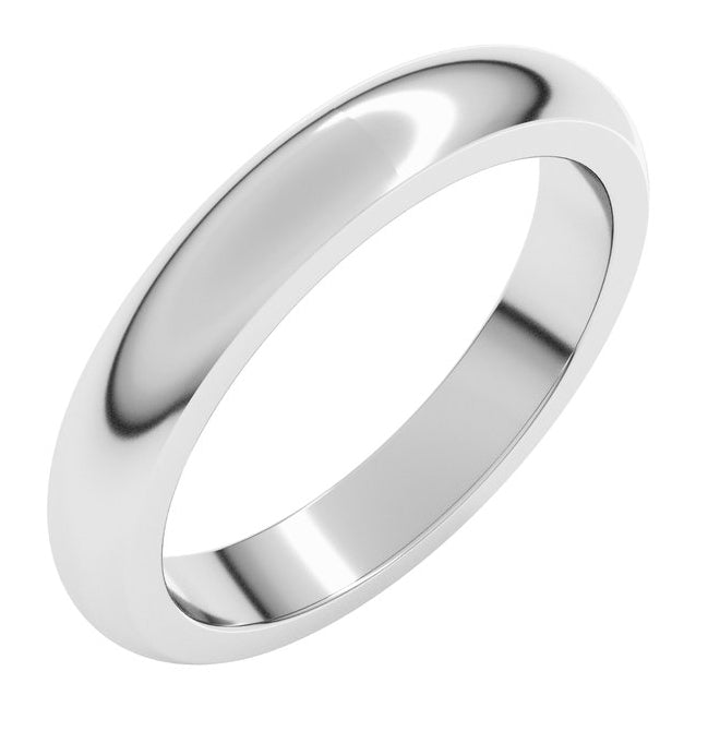 18K Yellow Or White Gold Heavyweight Half Round Band