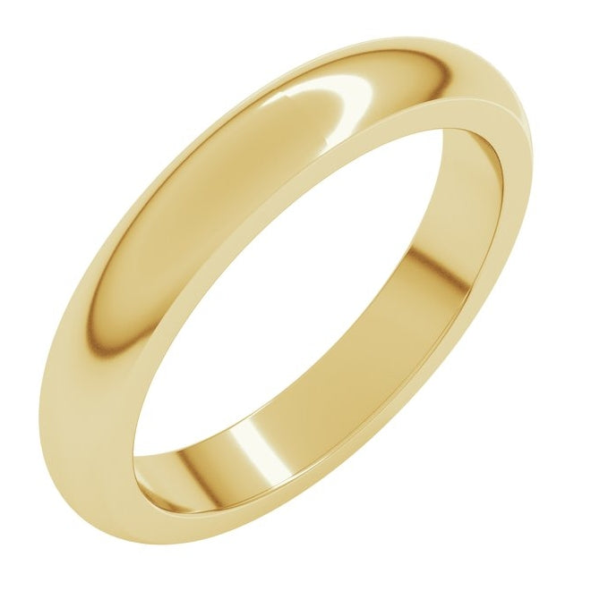 14K Yellow Or White Gold Heavyweight Half Round Band