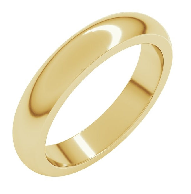 18K Yellow Or White Gold Heavyweight Half Round Band