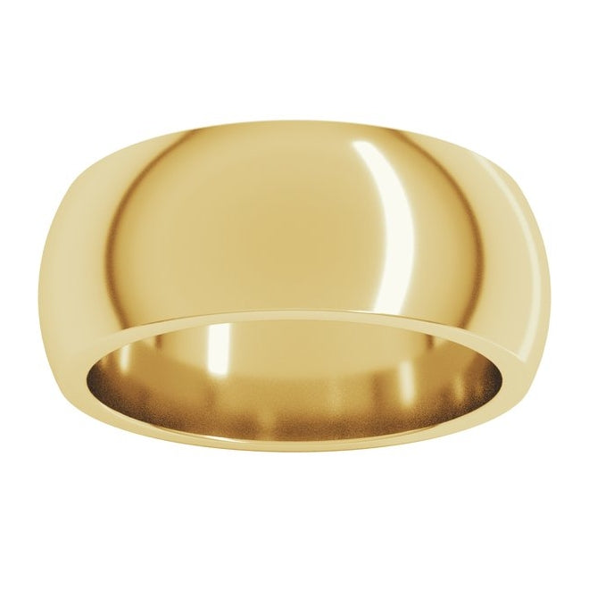14K Yellow Or White Gold Heavyweight Half Round Band
