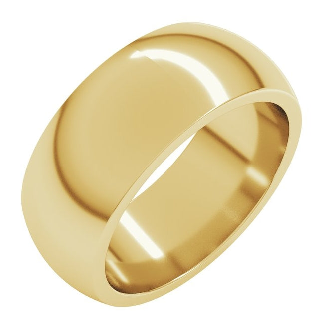 14K Yellow Or White Gold Heavyweight Half Round Band