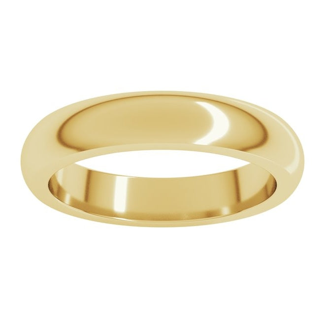 18K Yellow Or White Gold Heavyweight Half Round Band