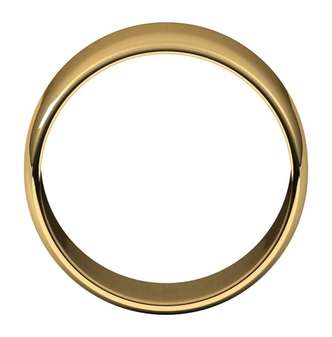 10K Yellow Or White Gold Lightweight Half Round Band