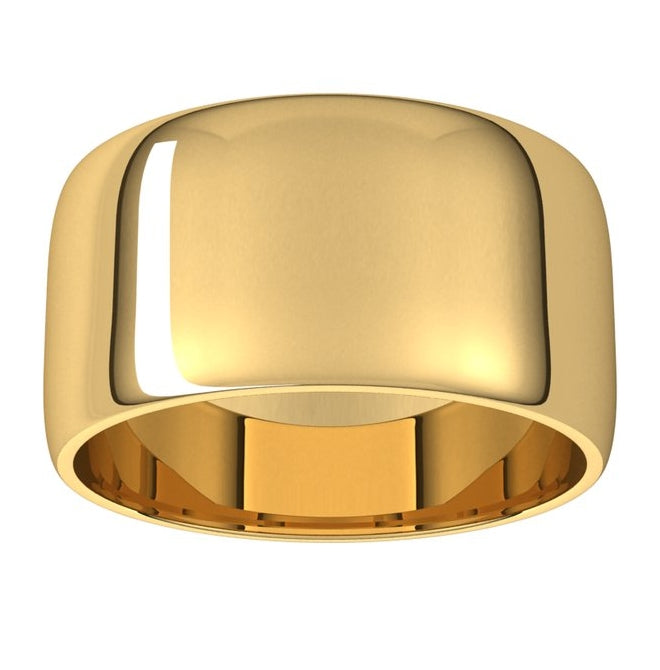 10K Yellow Or White Gold Lightweight Half Round Band