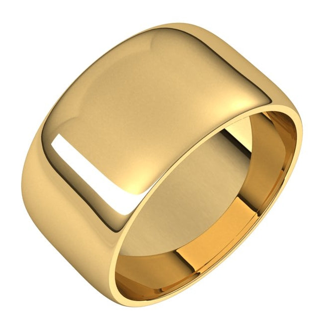 10K Yellow Or White Gold Lightweight Half Round Band
