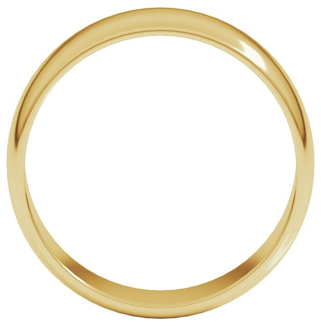 10K Yellow Or White Gold Lightweight Half Round Band