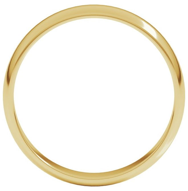 18K Yellow Gold 4 mm Lightweight Half Round Band Size 12