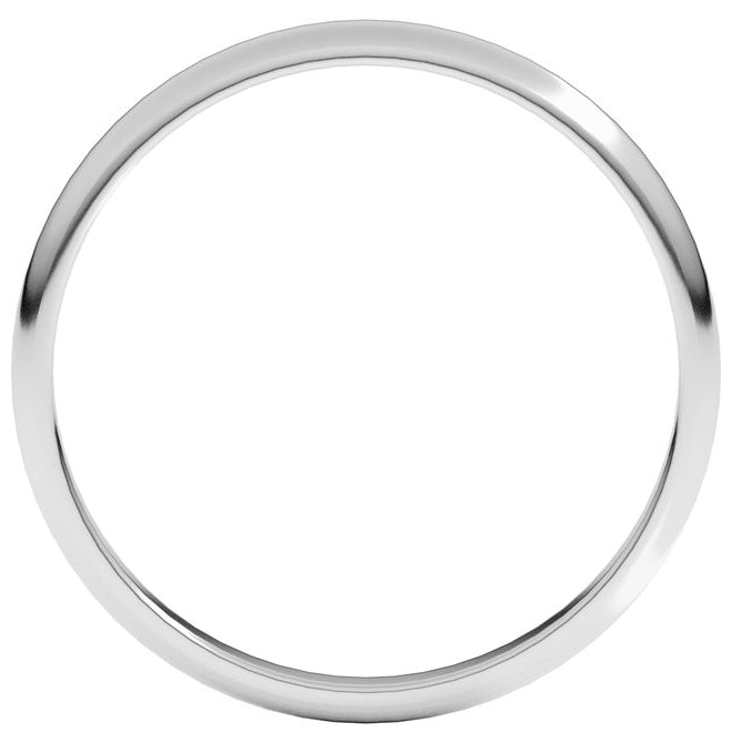10K Yellow Or White Gold Lightweight Half Round Band