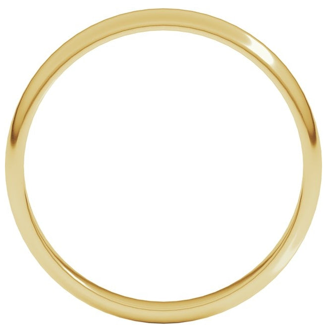 22K Yellow Gold 3 mm Lightweight Half Round Band Size 6.5