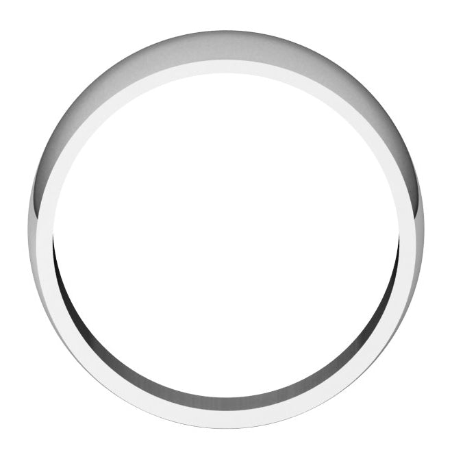 14K White Gold 9 mm Tapered Half Round Band Size 10