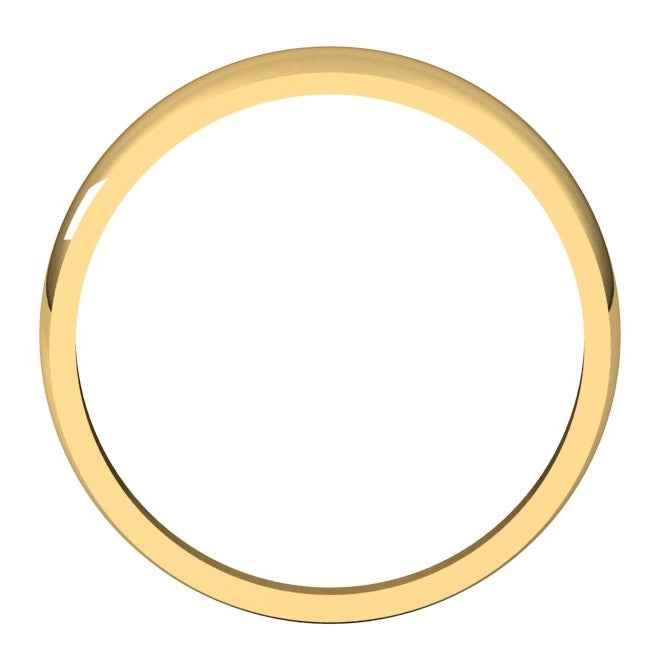 10K Yellow Gold 3.5 mm Tapered Half Round Band Size 6.5
