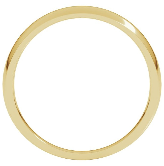 18K Yellow Or White Gold Tapered Comfort-Fit Half Round Band