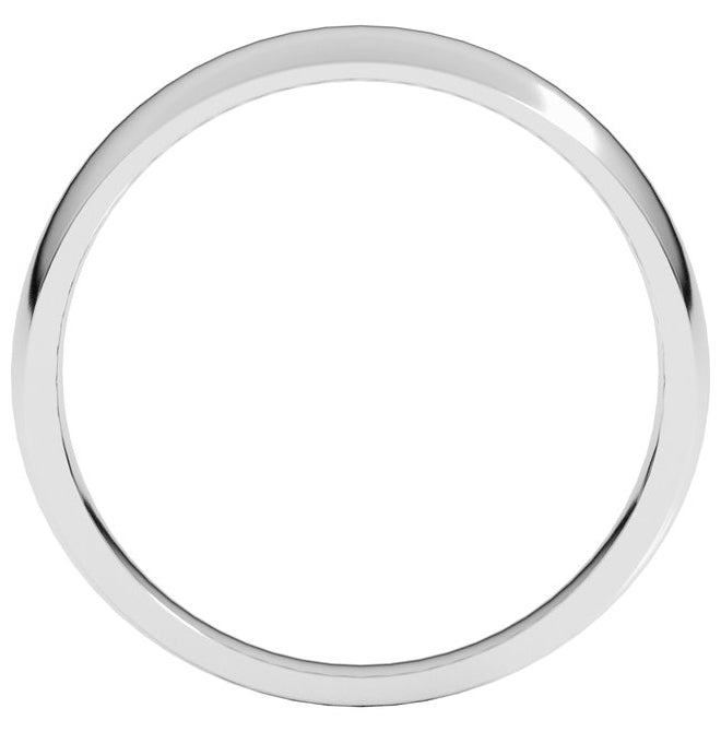 14K Yellow Or White Gold Or Sterling Silver Or Platinum Tapered Comfort-Fit Half Round Band