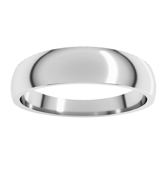 14K Yellow Or White Gold Or Sterling Silver Or Platinum Tapered Comfort-Fit Half Round Band