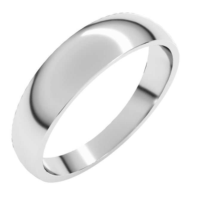 14K Yellow Or White Gold Or Sterling Silver Or Platinum Tapered Comfort-Fit Half Round Band