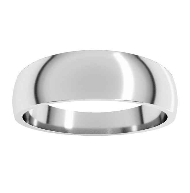 14K Yellow Or White Gold Or Sterling Silver Or Platinum Tapered Comfort-Fit Half Round Band