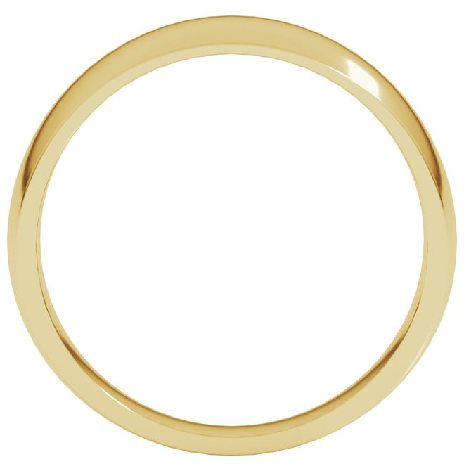 14K Yellow Or White Gold Or Sterling Silver Or Platinum Tapered Comfort-Fit Half Round Band