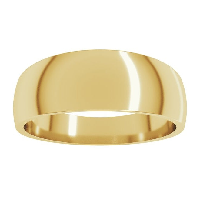 10K Yellow Or White Gold Tapered Comfort-Fit Half Round Band